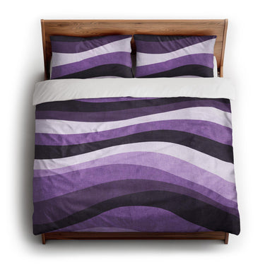 Sinuous Purple Monochrome king - cotton - White Backing