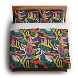 Umberto Black Multicolor king - cotton - White Backing