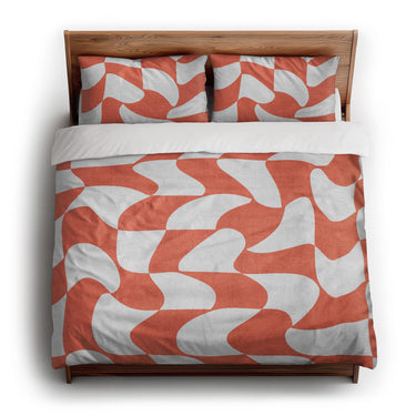 Twyla Checkered Coral king - cotton - White Backing