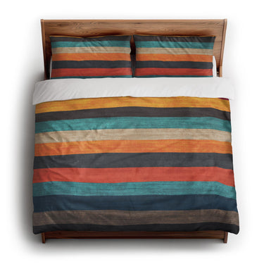 Brush Stripes Multicolor king - cotton - White Backing