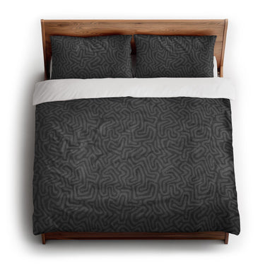 Kiva Charcoal Grey king - cotton - White Backing
