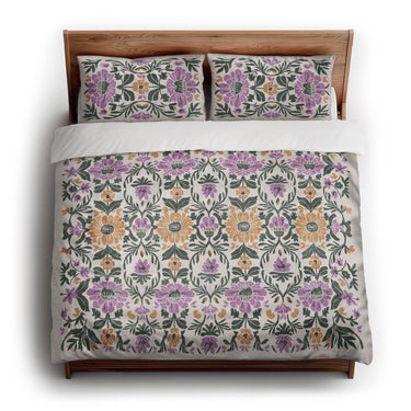 Corriana Green & Purple king - cotton - White Backing