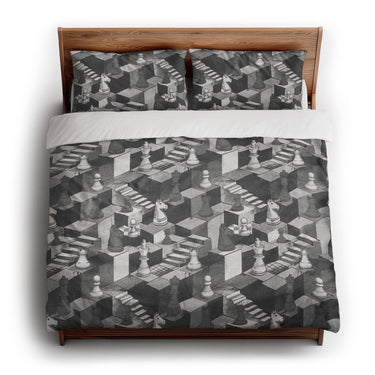 Harmon Surreal Chess BW king - cotton - White Backing