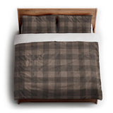 Buffalo Plaid Dark Cedar Brown king - cotton - White Backing