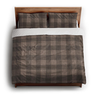 Buffalo Plaid Dark Cedar Brown king - cotton - White Backing