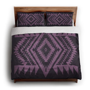Reyno Lilac & Eggplant king - cotton - White Backing