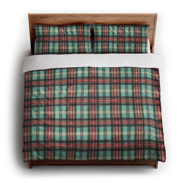 Ferguson Plaid Teal Red king - cotton - White Backing
