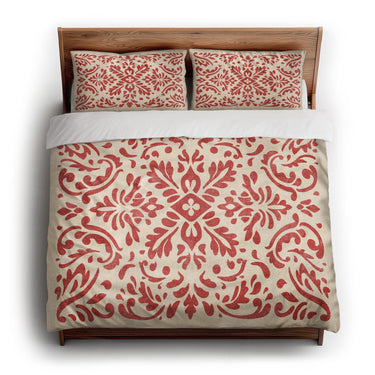 Floranna Ivory & Red king - cotton - White Backing