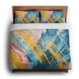 Egon Blue & Yellow king - cotton - White Backing