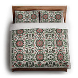 Georgiana Green & Deep Cerise king - cotton - White Backing