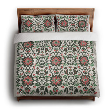 Georgiana Green & Deep Cerise king - cotton - White Backing