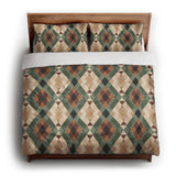 Spokane Sage Green & Taupe king - cotton - White Backing