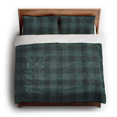 Buffalo Plaid Deep Teal king - cotton - White Backing