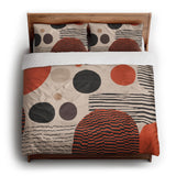 Charl Orange & Taupe king - cotton - White Backing