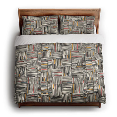 Atticus Multicolor Crosshatch king - cotton - White Backing