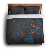 Jacob Navy & Orange king - cotton - White Backing