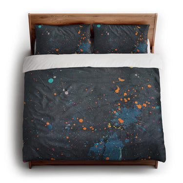 Jacob Navy & Orange king - cotton - White Backing