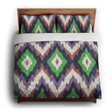Dyani Eggplant & Matcha king - cotton - White Backing