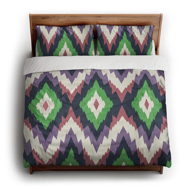 Dyani Eggplant & Matcha king - cotton - White Backing