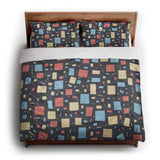 Geometric Confetti Twilight king - cotton - White Backing