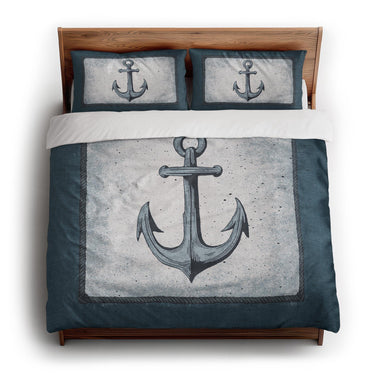 Coastal Anchor king - cotton - White Backing