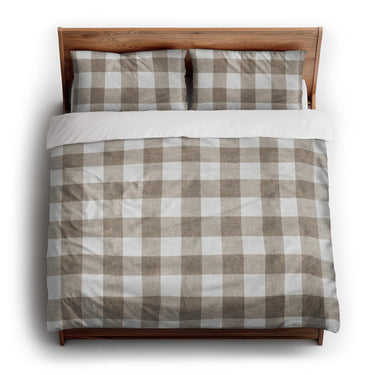 Buffalo Plaid Light Cedar Brown king - cotton - White Backing