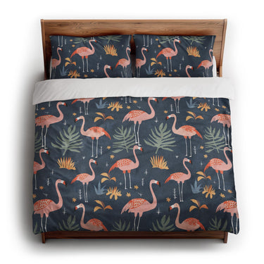 Flamingo Paradise king - cotton - White Backing
