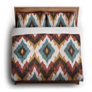 Dyani Sky & Umber king - cotton - White Backing