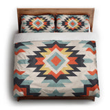 Dakota Blue & Orange king - cotton - White Backing