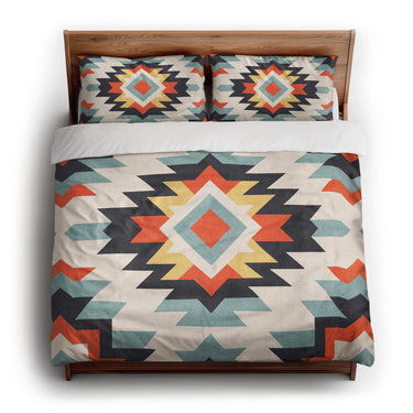 Dakota Blue & Orange king - cotton - White Backing