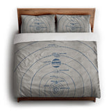 Solar System Blue & Ivory king - cotton - White Backing