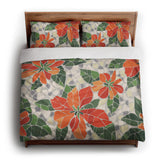 Mosaic Poinsettia Orange king - cotton - White Backing