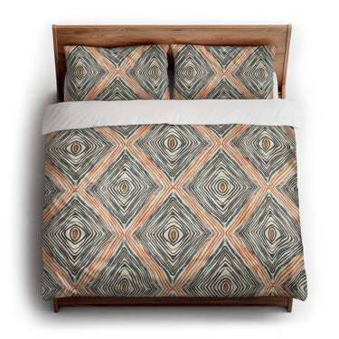 Boden Orange & Blue king - cotton - White Backing