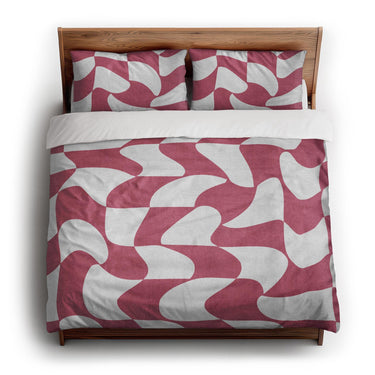 Twyla Checkered Fuchsia king - cotton - White Backing
