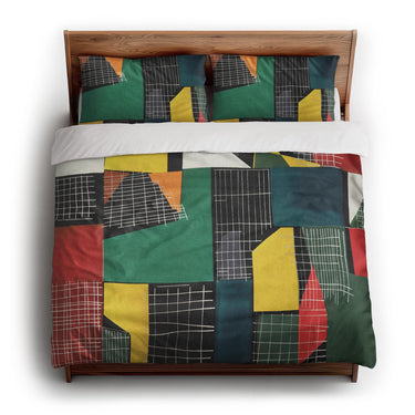 Djuna Black Multicolor king - cotton - White Backing