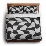 Twyla Checkered Black & White king - cotton - White Backing