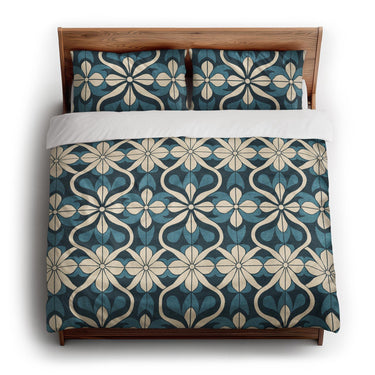 Mattheo Blue & Ivory king - cotton - White Backing