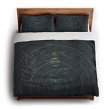 Solar System Navy & Mint king - cotton - White Backing