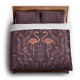 Flamingo Friends Purple king - cotton - White Backing
