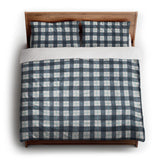 Wallace Plaid Blue & Teal king - cotton - White Backing