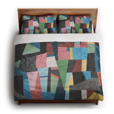 Baxter Blue Multicolor king - cotton - White Backing