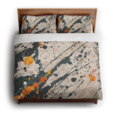 Jason Dark Teal & Orange king - cotton - White Backing