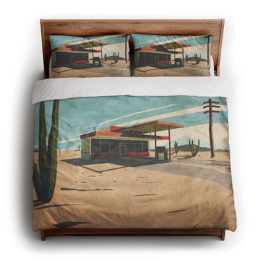 Desert Fill Station king - cotton - White Backing