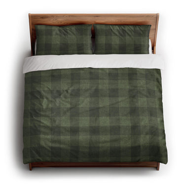 Buffalo Plaid Dark Olive king - cotton - White Backing