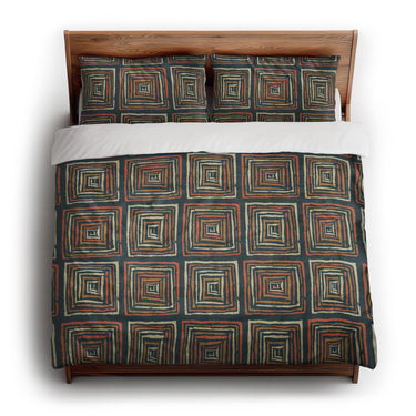 Diego Orange & Navy king - cotton - White Backing