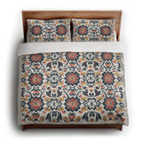 Georgiana Navy & Red king - cotton - White Backing