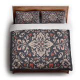 Annette Navy & Orange king - cotton - White Backing