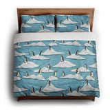 Arctic Penguins king - cotton - White Backing