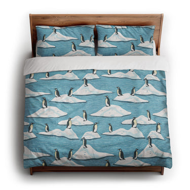 Arctic Penguins king - cotton - White Backing
