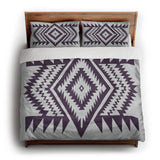Reyno Eggplant & Stone king - cotton - White Backing